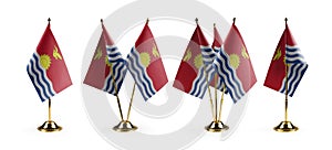 Small national flags of the Kiribati on a white background