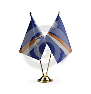 Small national flags of the Marshall on a white background