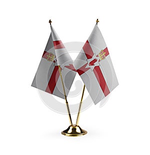 Small national flags of the Northern Ireland on a white background