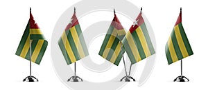 Small national flags of the Togo on a white background