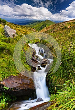 Small natural spring waterfall