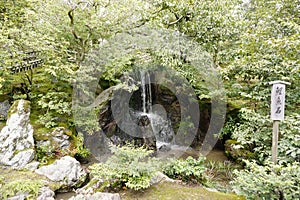 Small natural waterfall in Zen garden