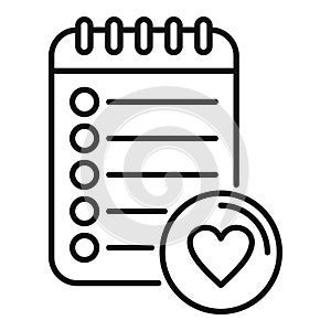 Small notepad items icon outline vector. Wish list personal