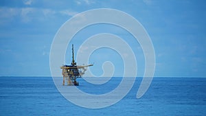 Small offshore platform in the middle of the ocean