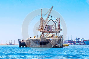 Small offshore rig platform at Malta