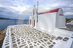 Small old church in Mykonos, Greek Islands