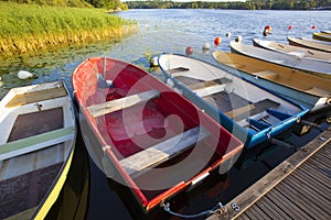 Small old fishing boats