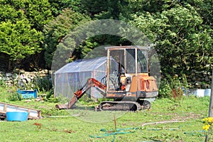 Small old mechanical digger.