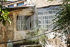 A small old residential dilapidated house. Close-up