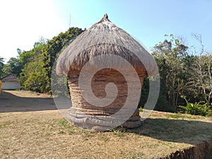 A small old tached roof hut