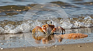 Crab on seashore