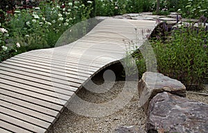 Small ornamental garden bridge