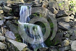 small outdoor waterfall