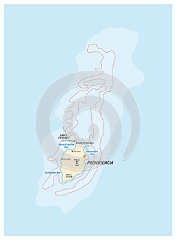 Small outline map of the colombian caribbean islands Providencia and Santa Catalina