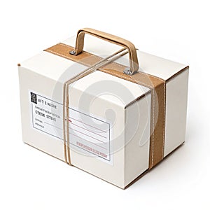 Small packet parcel box isolated on white background