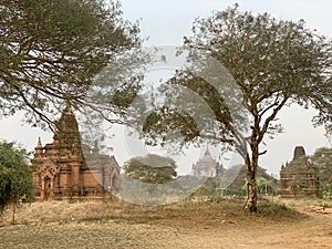 Small pagodas Bagan Myanmar