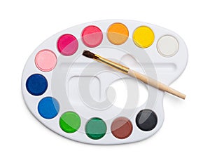 Small Paint Palette and Brush