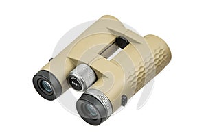 A small pair of tan binoculars