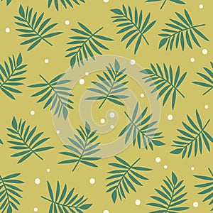 Small Palm Leaves Seamless Pattern