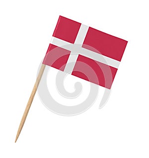 Small paper Danish flag on wooden stick