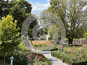 A small park with a fountain next to the Eltz castle in Vukovar - Slavonia, Croatia / Mali park s fontanom pored dvorca Eltz