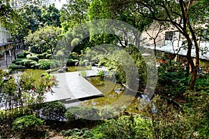 A small park at Makati city in Manila, Philippines