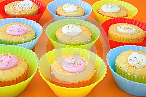 Small party cakes with icing