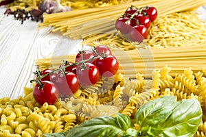 Small pasta for soups, curly pasta