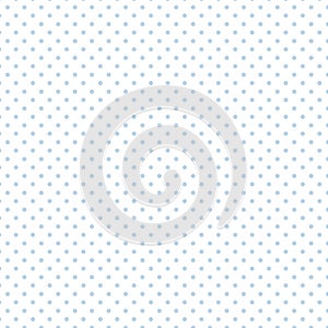 Small Pastel Blue Polka dots on White, Seamless Background