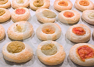 Small pastry pizzas