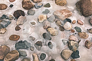 small pebble rock background texture - vintage film effect
