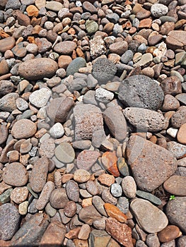 small pebbles around grandfather& x27;s house in the village