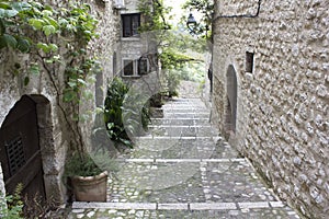 Small pedestrian alley on Saint Paul De Vence, France