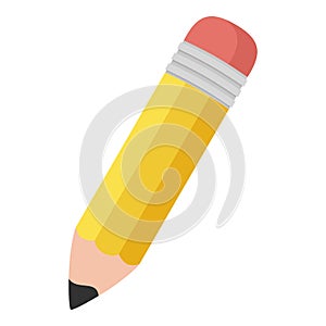 Small Pencil Flat Icon Isolated on White