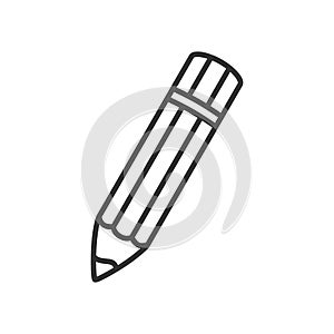 Small Pencil Outline Flat Icon on White