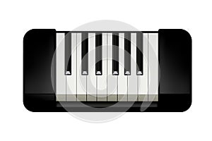 Small piano on white