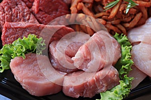 Small pieces of meat for gourmet meal