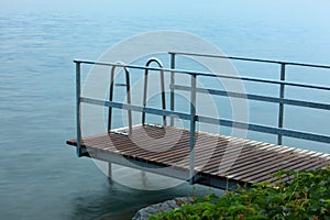 Small pier in Lucerne lakeside