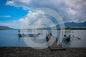 Small pier with two small boats