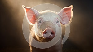 Small Pig Portrait: Soft Lighting Photography With Intel Core