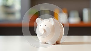 A small piggy bank sitting on a table, AI