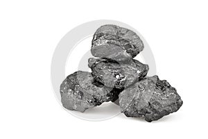 Small pile of coal isolated on white