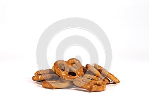 Small Pile of Pretzels on White