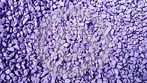 A small pile of purple stones