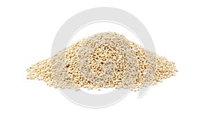 Small pile of raw white quinoa, isolated