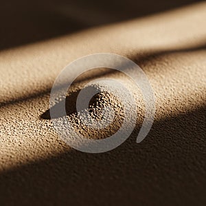 Small pile of sand with fine grain texture on a flat surface