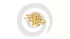 A bunch of white peppercorns isolated on a plain white background