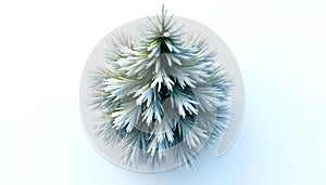 Small Pine Tree Snowy Light Blue Isolated on White Background