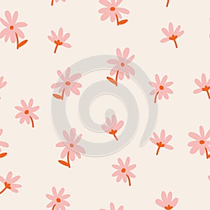 Small pink flowers seamless background
