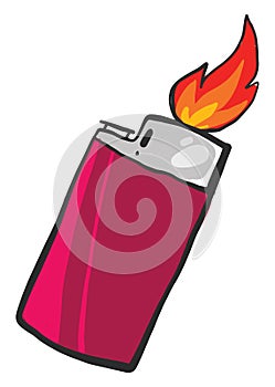 Small pink lighter, illustration, vector